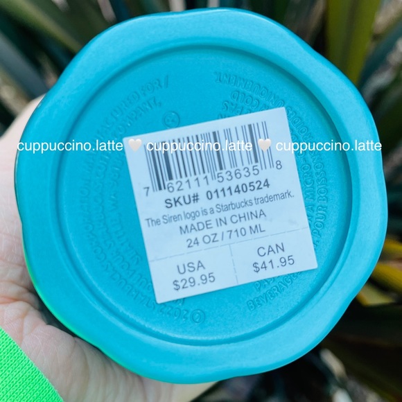 💙NWT🤍Starbucks 2023 Blue Teal Split Puffy SS Cold Cup Venti Tumbler - Picture 6 of 6